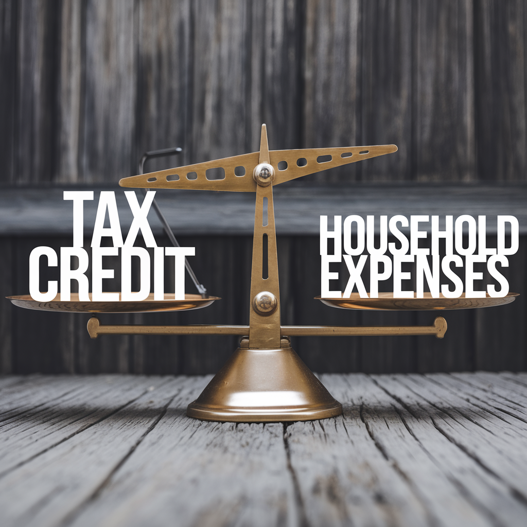Balance financière avec crédits d'impôt et dépenses des ménages.