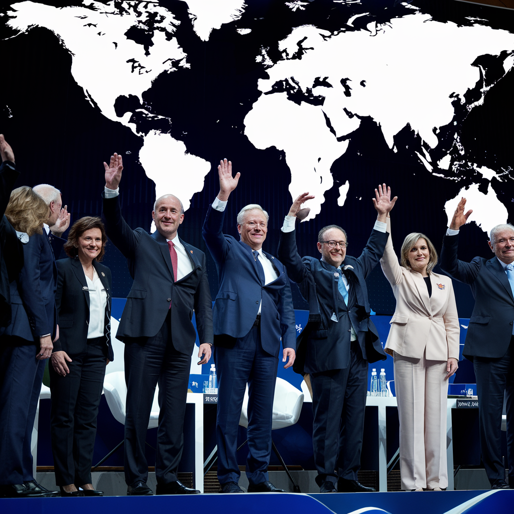 Figures influentes sur scène à un sommet international sur la diversité