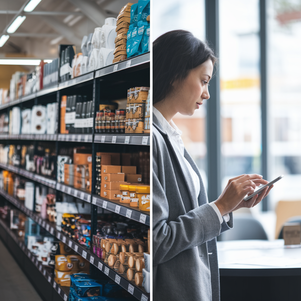 Comparaison entre shopping traditionnel et assisté par IA