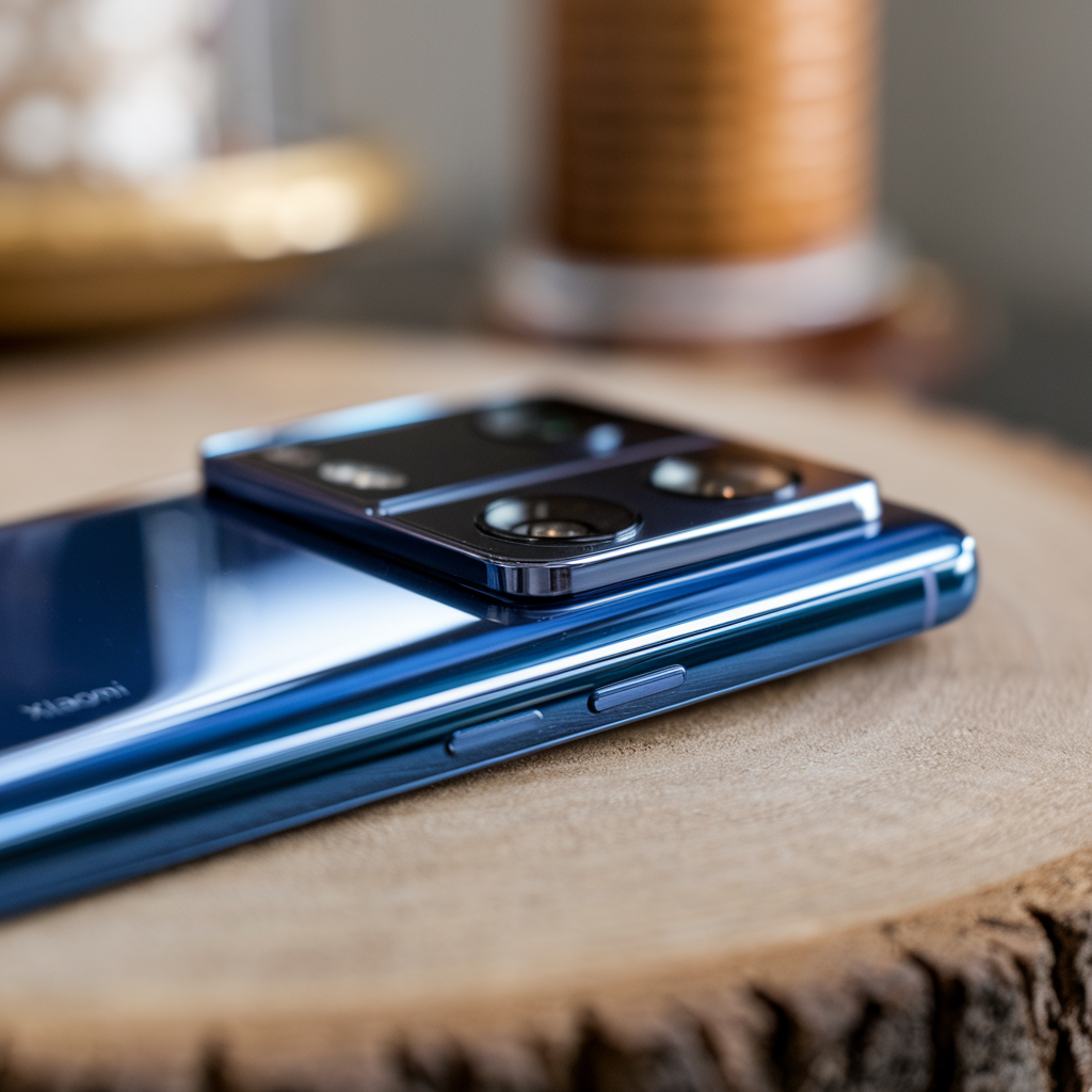 Vue latérale du Xiaomi 15 Ultra avec design élégant.