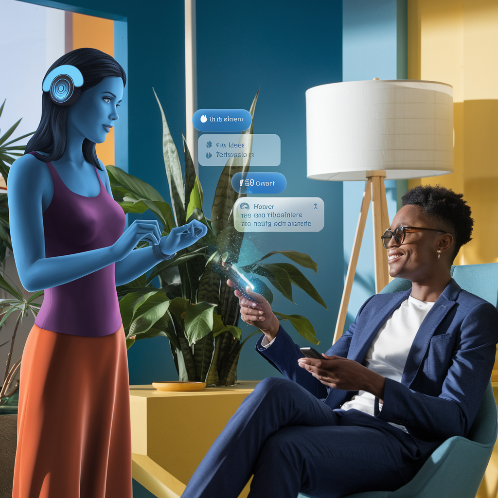 Illustration numérique de Siri avec technologie IA de Google.