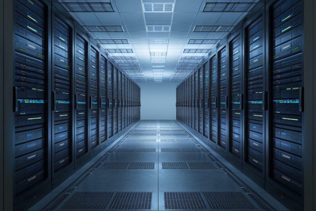Salle de serveurs dans un data center Salle de serveurs moderne dans un data center