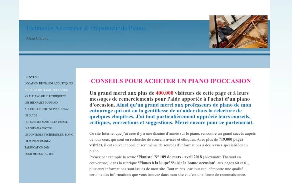 Conseils accordeur pianos occasion Alain Chauvel Conseils accordeur pianos occasion Alain Chauvel