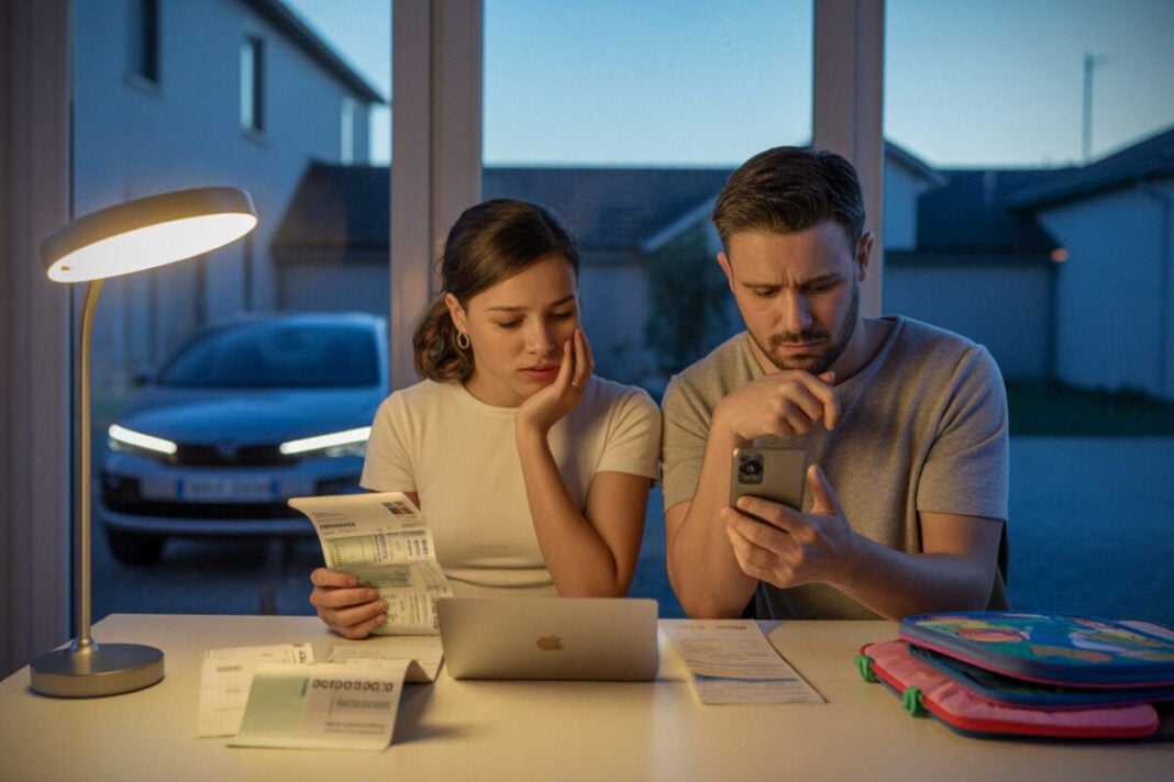 Budget familial et hausses du 1er août Une famille calcule son budget entre électricité, Livret A et rentrée